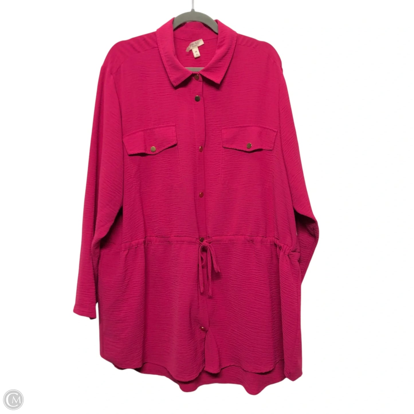 Tunic Long Sleeve By Clothes Mentor In Pink, Size: 2x