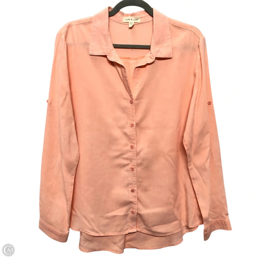 Top Long Sleeve By Cloth & Stone In Peach, Size: L