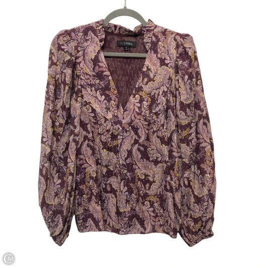 Blouse Long Sleeve By Cmc In Maroon, Size: M