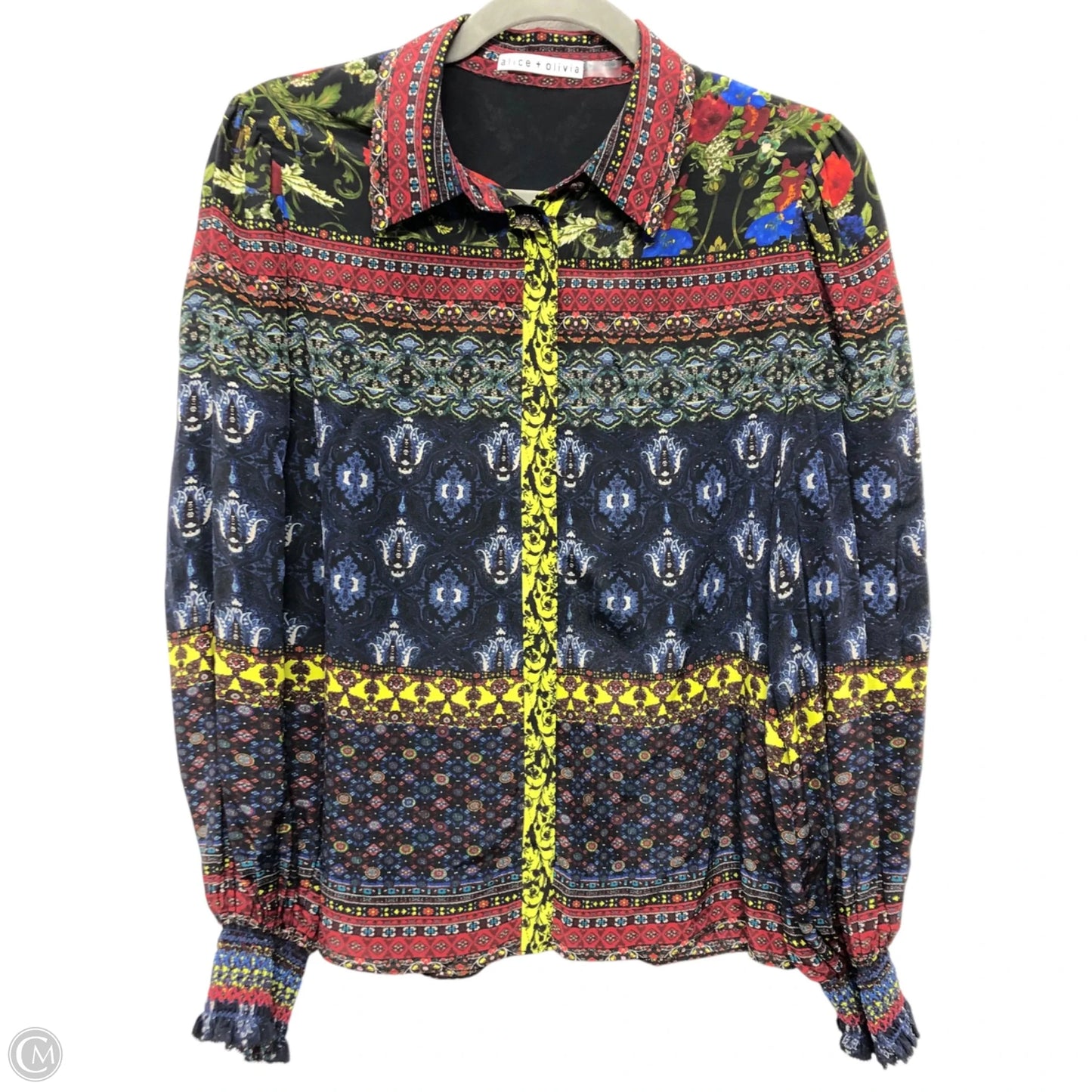 Blouse Designer By Alice + Olivia In Multi-colored, Size: M