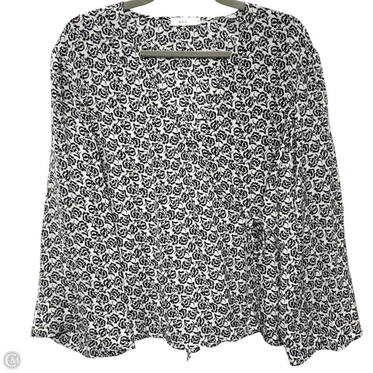 Blouse Long Sleeve By Alc In Black & White, Size: 4