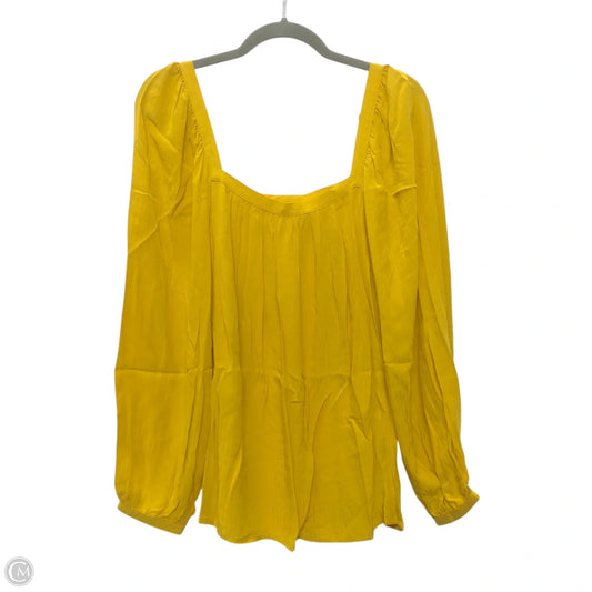 Blouse 3/4 Sleeve By A New Day In Yellow, Size: Xxl
