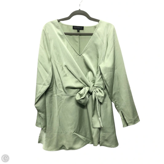 Tunic Long Sleeve By Eloquii In Green, Size: 16