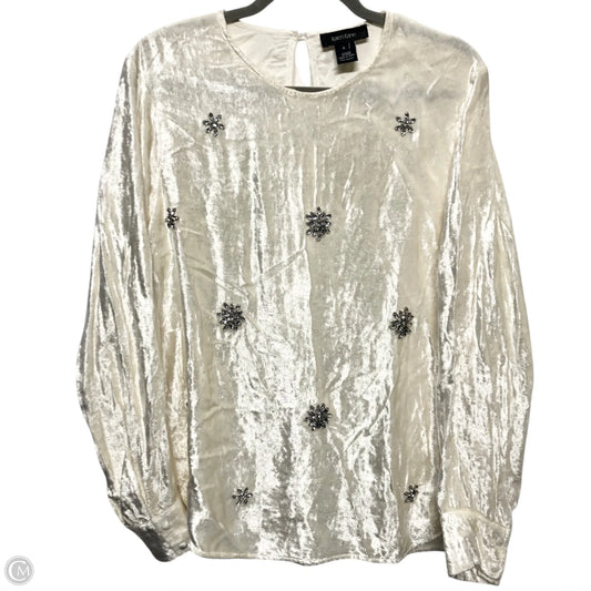 Top Long Sleeve By Karen Kane In Ivory, Size: L