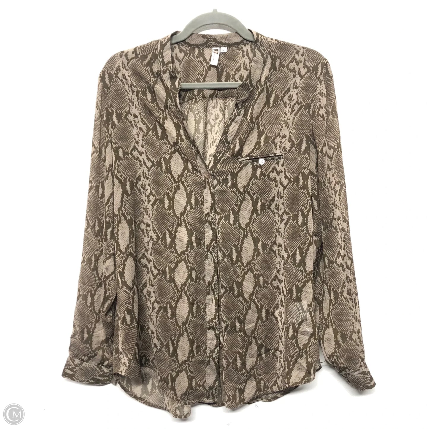 Blouse Long Sleeve By Kut In Snakeskin Print, Size: M