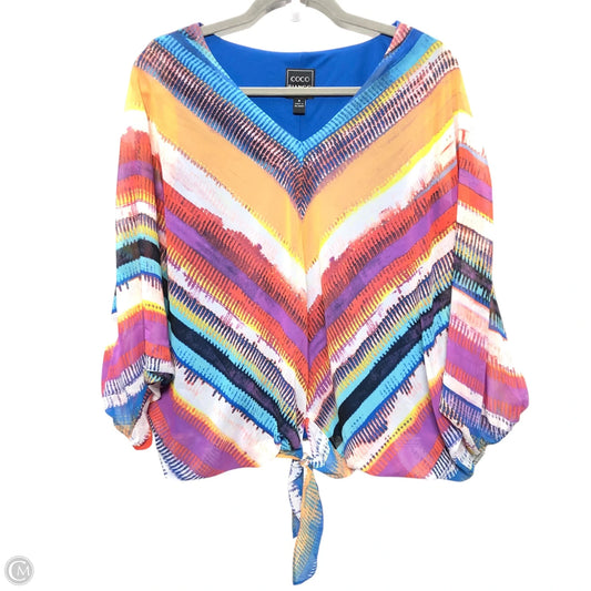 Blouse 3/4 Sleeve By Coco Bianco In Multi-colored, Size: S