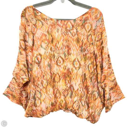 Blouse 3/4 Sleeve By Liverpool In Orange, Size: M