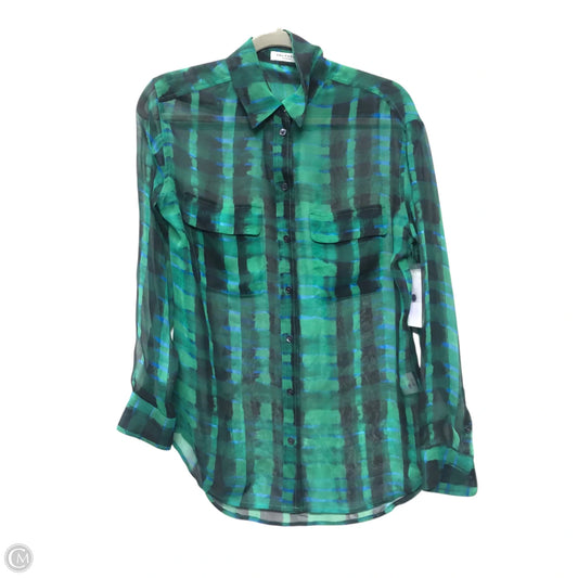 Blouse Long Sleeve By Equipment In Green, Size: Xl