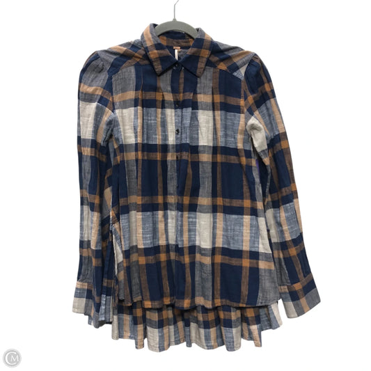 Tunic Long Sleeve By Free People In Blue & Tan, Size: Xs