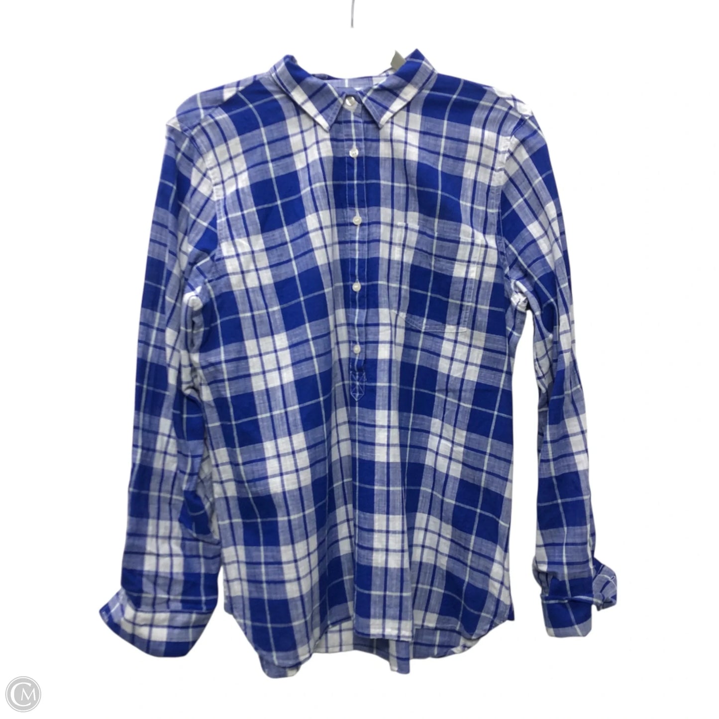 Top Long Sleeve By J. Crew In Blue & White, Size: M