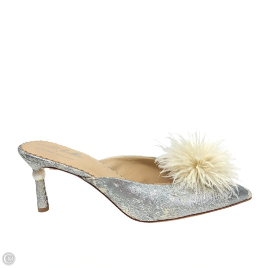 Shoes Heels Kitten By Antonio Melani In Silver, Size: 9.5