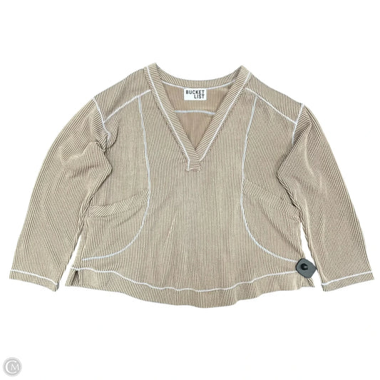 Top Long Sleeve By Cmc In Tan, Size: M