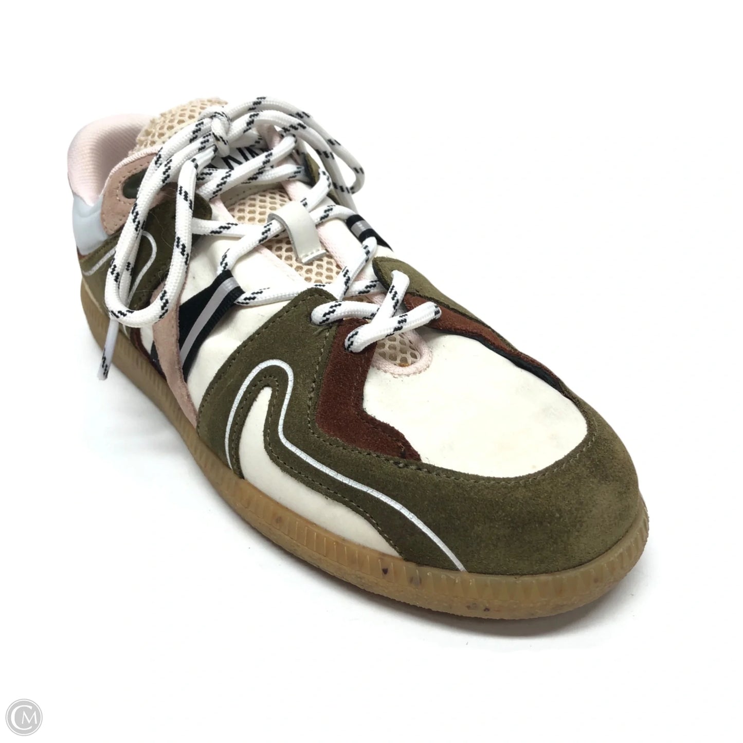 Shoes Sneakers By Ganni In Green & White, Size: 6.5