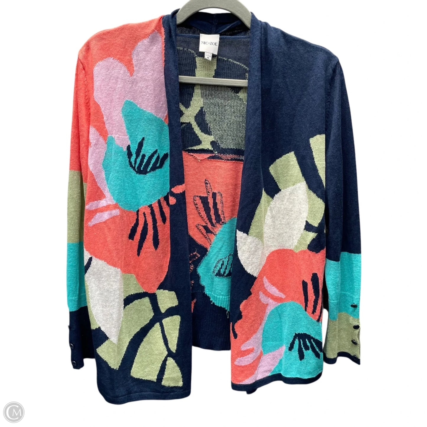 Sweater Cardigan By Nic + Zoe In Multi-colored, Size: M