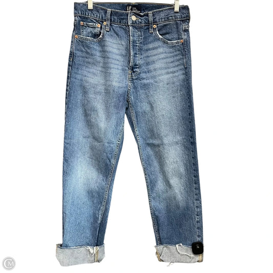 Jeans Straight By Gap In Blue Denim, Size: 8