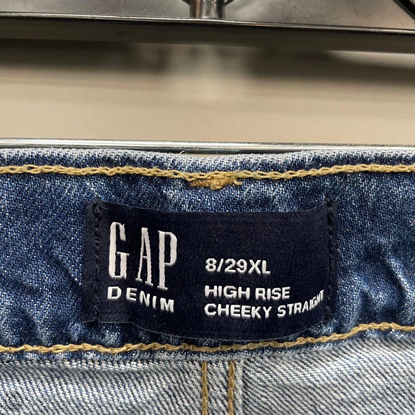 Jeans Straight By Gap In Blue Denim, Size: 8