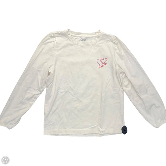 Top Long Sleeve Basic By Loft In Beige, Size: M