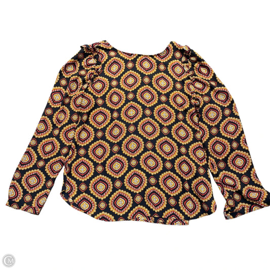 Blouse Long Sleeve By Loft In Multi-colored, Size: M