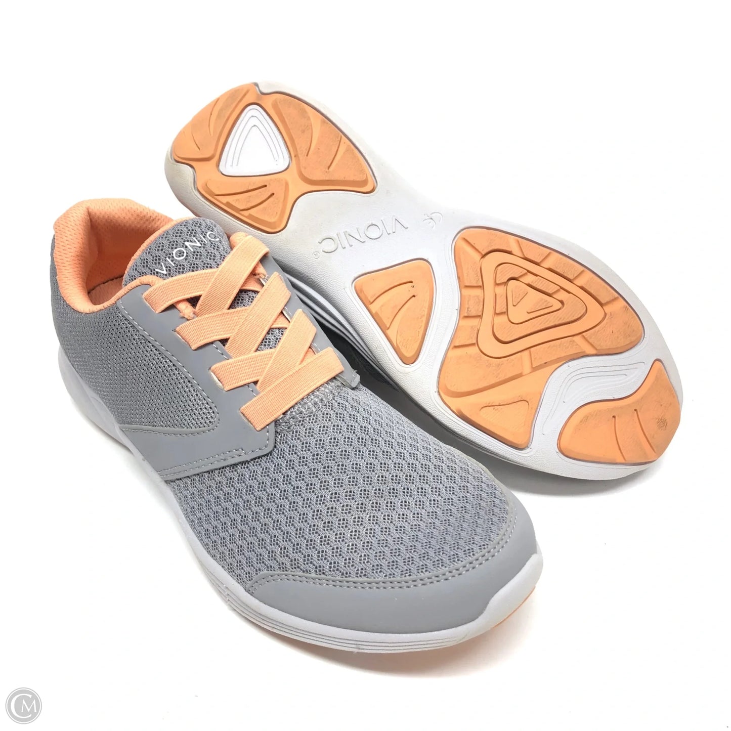 Shoes Sneakers By Vionic In Grey & Orange, Size: 6.5