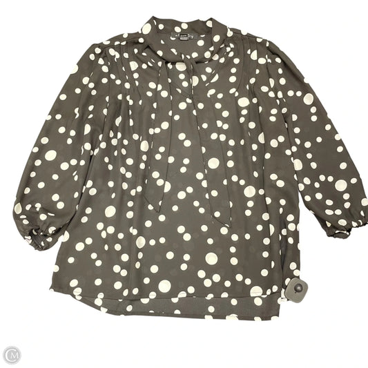 Top 3/4 Sleeve By Clothes Mentor In Black & White, Size: L