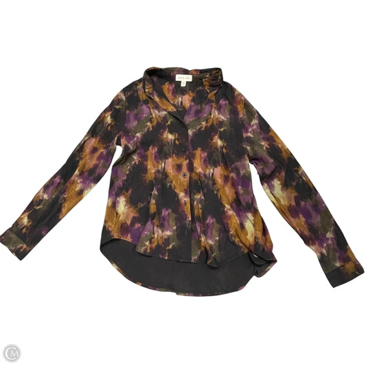 Top Long Sleeve By Cloth & Stone In Black & Purple, Size: M