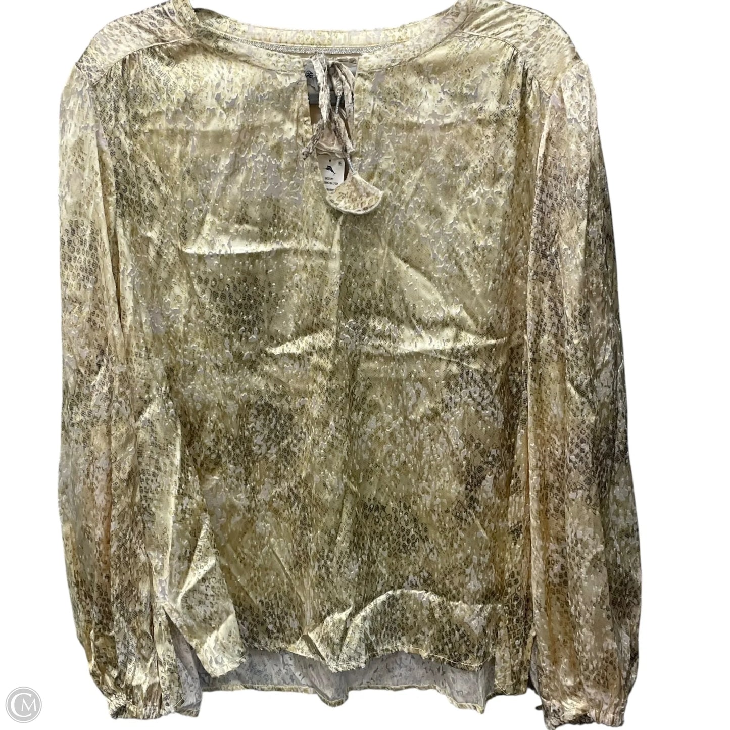 Blouse Long Sleeve By Tommy Bahama In Beige, Size: Xl