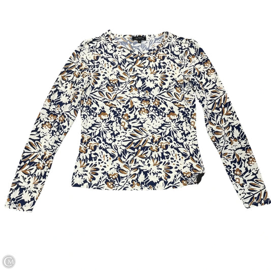 Top Long Sleeve By 1.state In Blue & Cream, Size: S