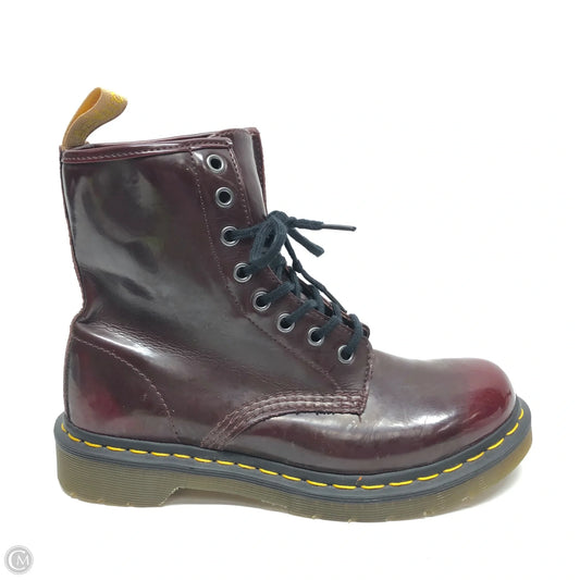 Boots Combat By Dr Martens In Maroon, Size: 7