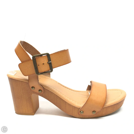 Sandals Heels Block By Cme In Tan, Size: 10