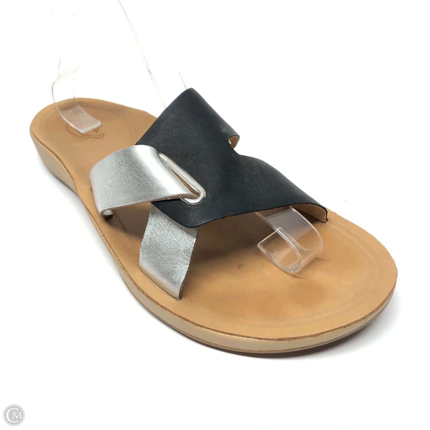 Sandals Flats By Olukai In Black & Silver, Size: 10