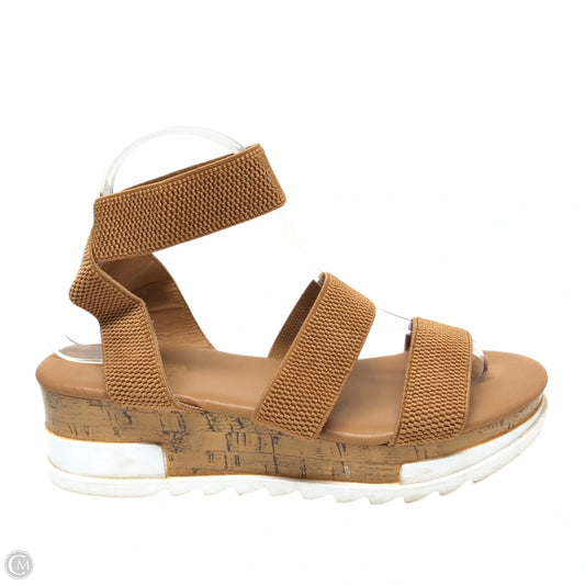 Sandals Heels Platform By Cme In Tan, Size: 9.5
