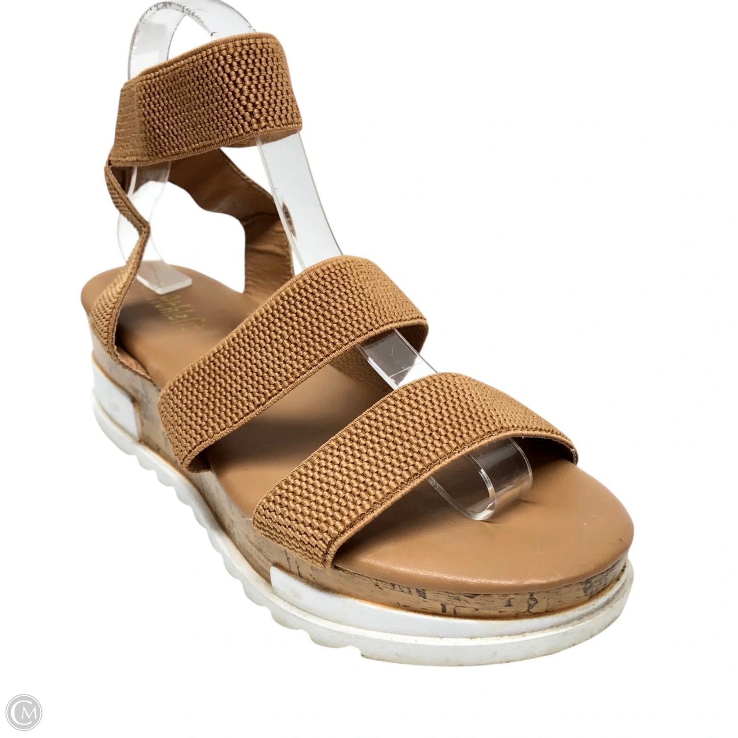 Sandals Heels Platform By Cme In Tan, Size: 9.5
