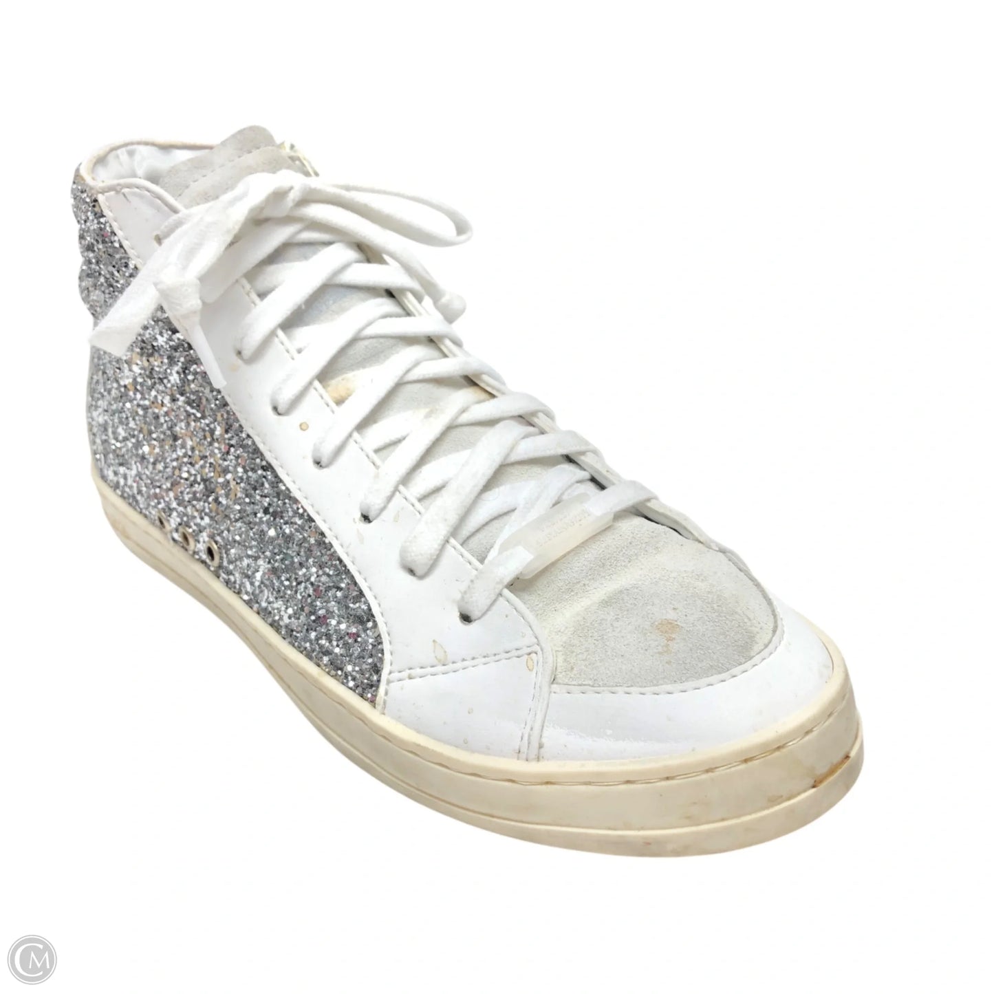 Shoes Sneakers By P448 In Silver & White, Size: 7.5