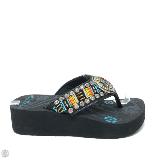 Sandals Heels Wedge By Cme In Multi-colored, Size: 7