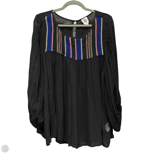 Blouse Long Sleeve By Ivy Jane In Black, Size: L