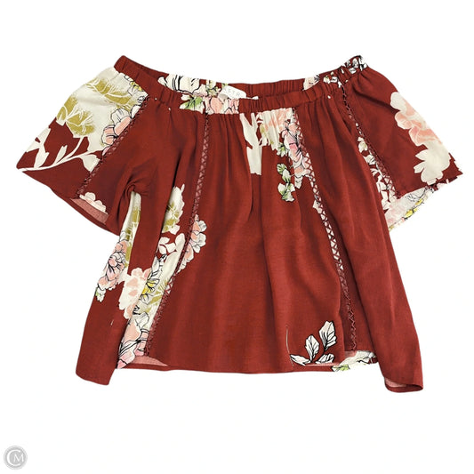 Top Short Sleeve By Astr In Maroon, Size: S