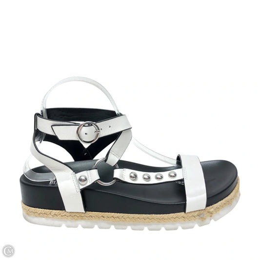 Sandals Heels Platform By Bleecker & Bond In Black & White, Size: 9