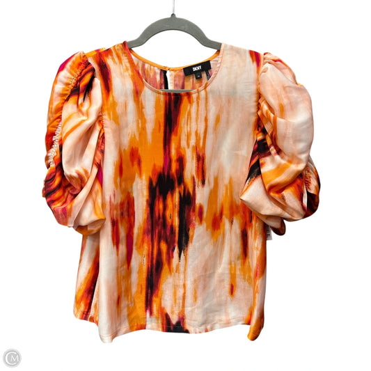 Blouse Short Sleeve By Dkny In Orange, Size: Xs