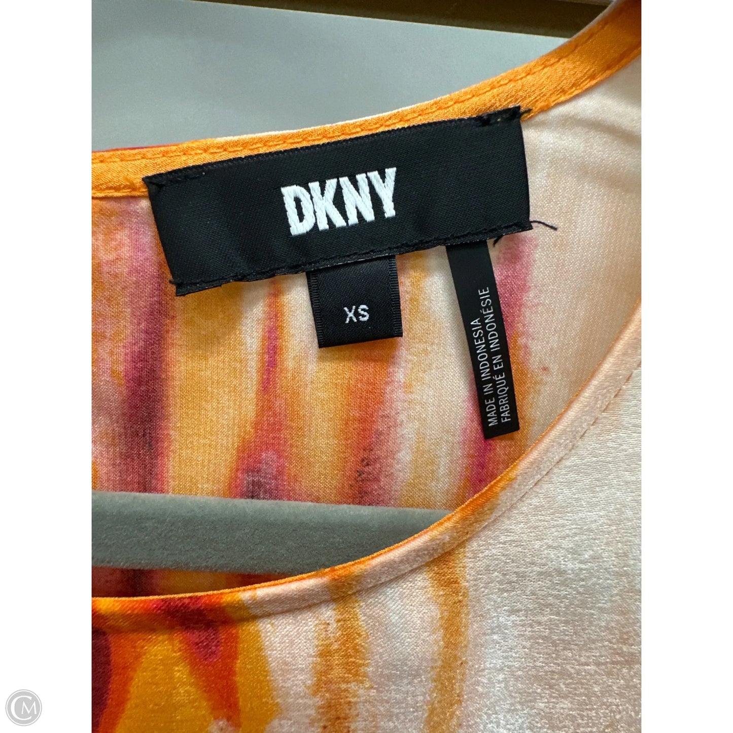Blouse Short Sleeve By Dkny In Orange, Size: Xs