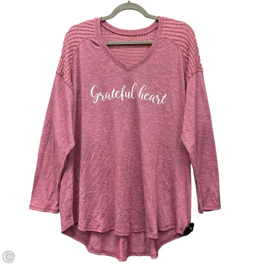 Top Long Sleeve By Lane Bryant In Pink, Size: 1x