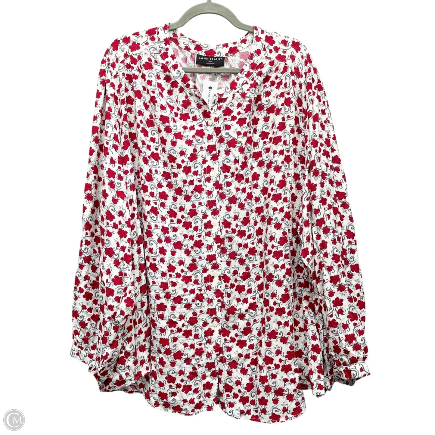 Top Long Sleeve By Lane Bryant In Red & White, Size: 4x