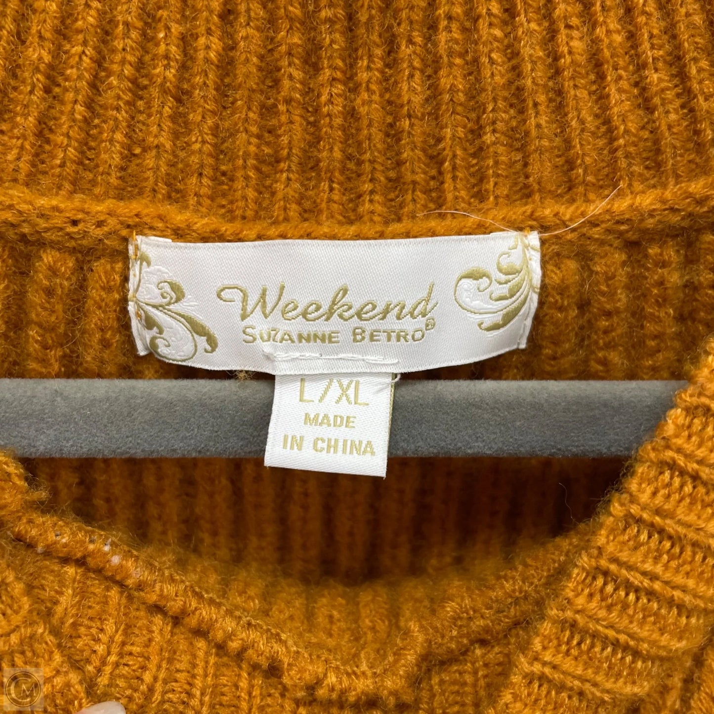 Sweater By Suzanne Betro In Orange, Size: Xl