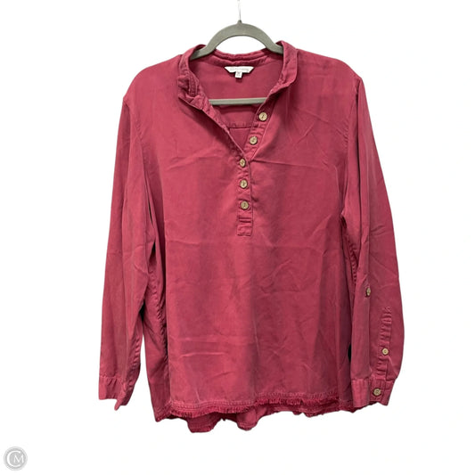 Top Long Sleeve By John Mark In Maroon, Size: Xl