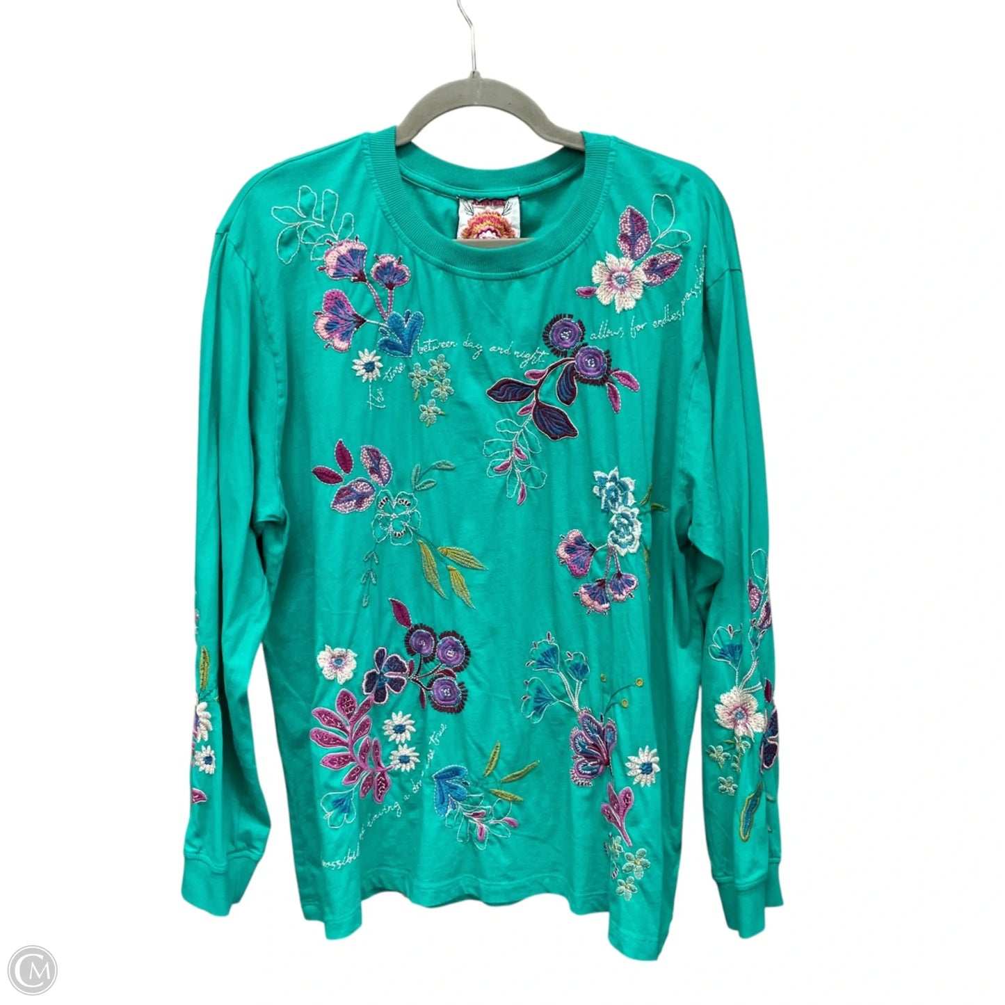 Top Long Sleeve Basic By Johnny Was In Green, Size: Xl