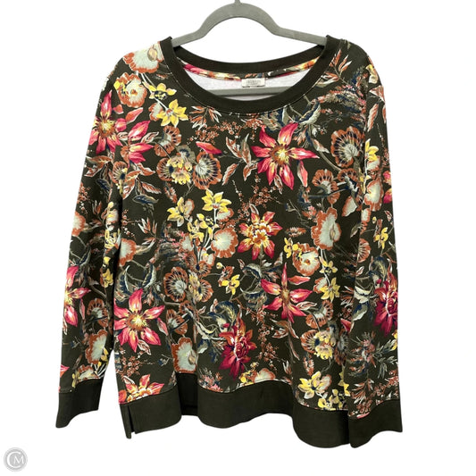 Sweatshirt Crewneck By Talbots In Floral Print, Size: 1x