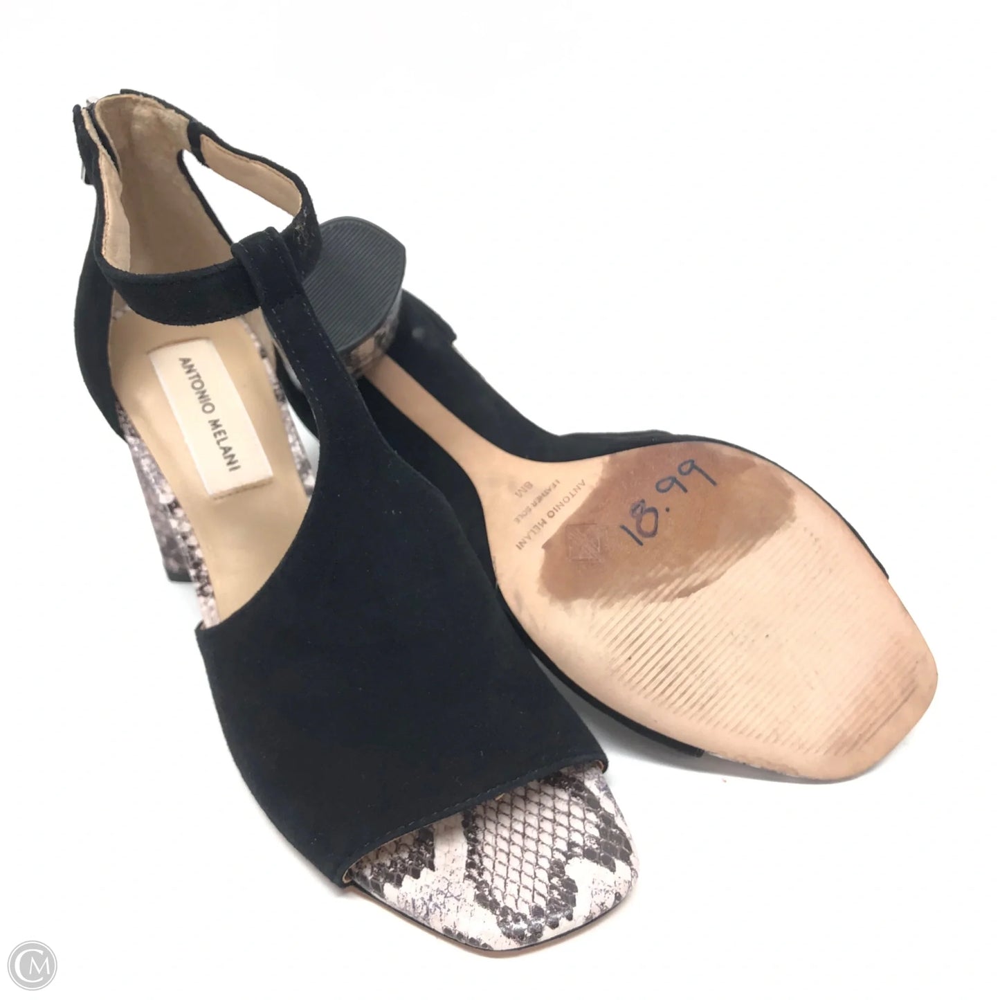 Sandals Heels Block By Antonio Melani In Snakeskin Print, Size: 8