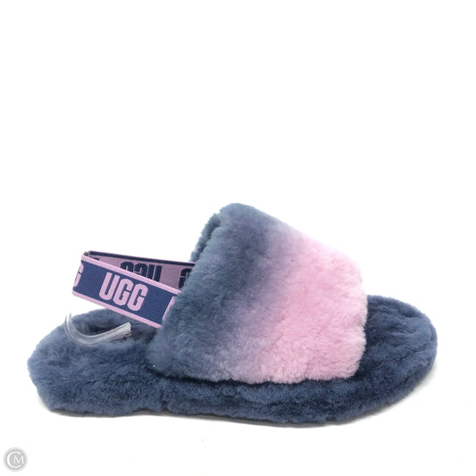 Slippers Designer By Ugg In Blue & Pink, Size: 6