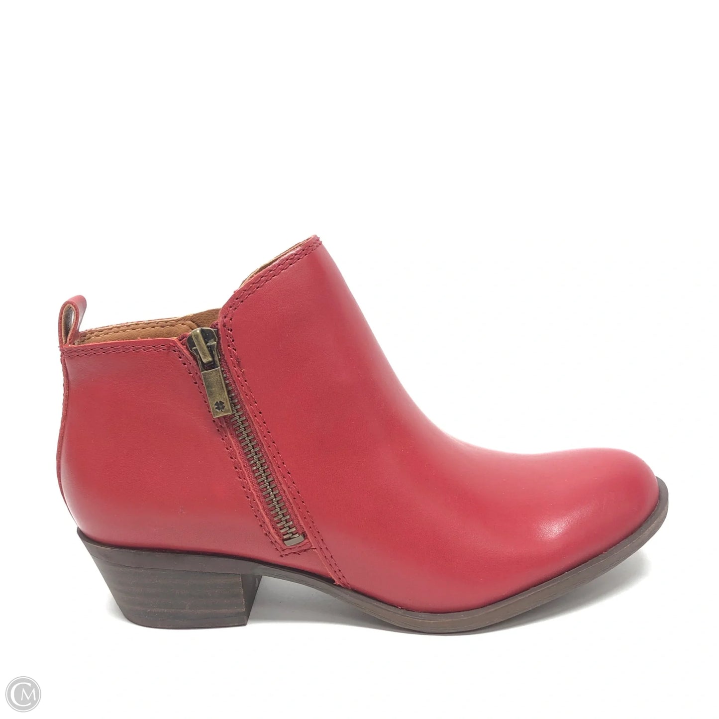 Boots Ankle Heels By Clothes Mentor In Red, Size: 6