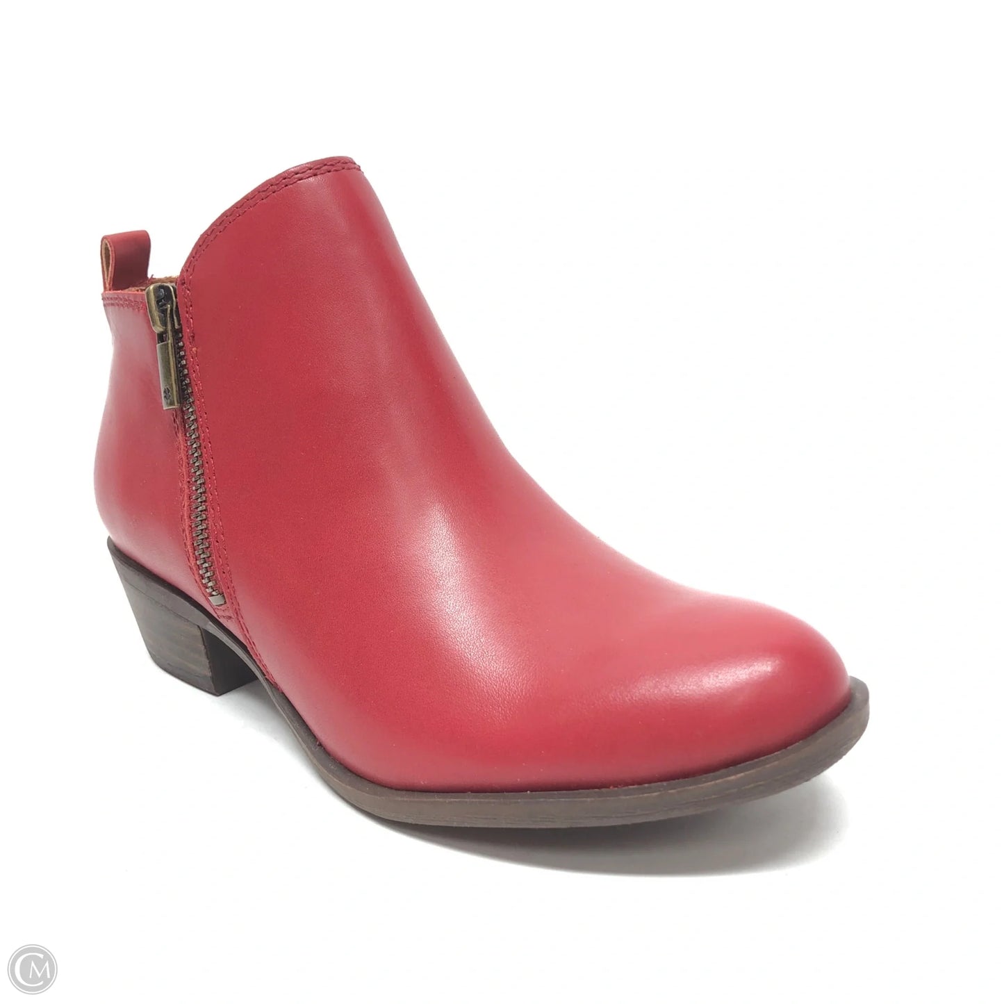 Boots Ankle Heels By Clothes Mentor In Red, Size: 6