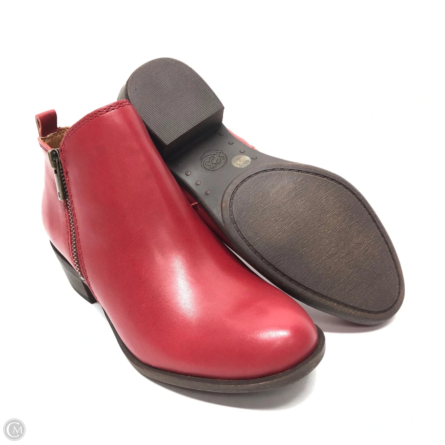 Boots Ankle Heels By Clothes Mentor In Red, Size: 6